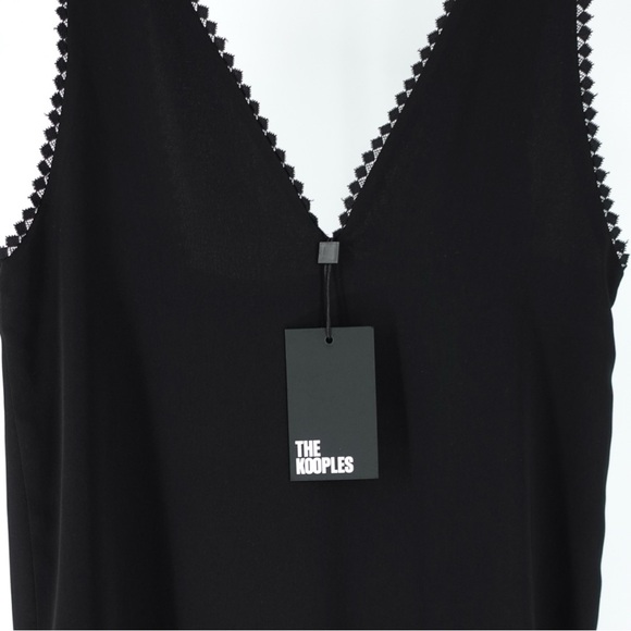 NWT The Kooples Black Sleeveless V-Neck Midi Dress Size M - Picture 12 of 13